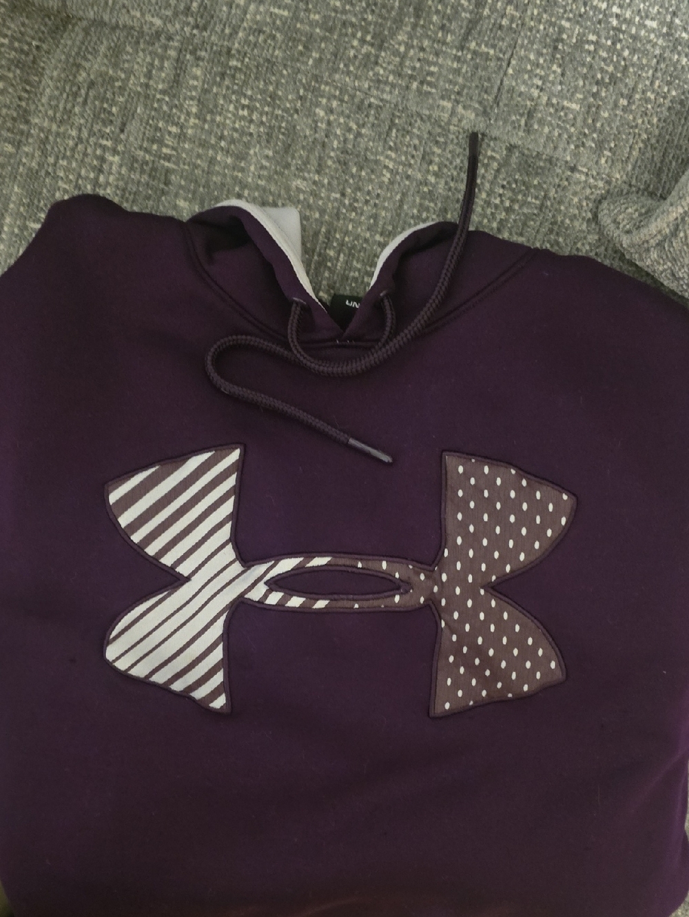Under Armour Dark Purple Pullover Hoodie with Patterned Logo